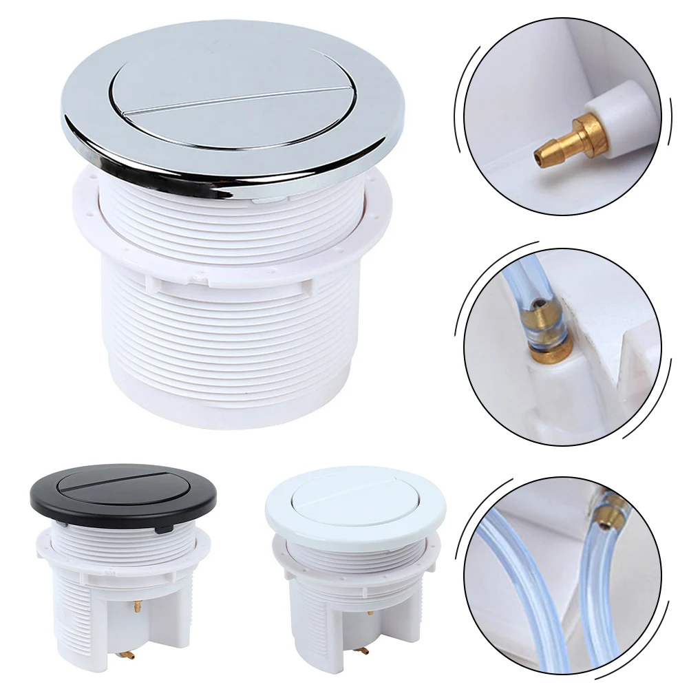 Twin Hose Toilet Push Button Dual Flush Air Type Pneumatic Flush Switch Home Improvement Bathroom Fixture