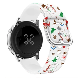 Christmas-Themed Silicone Watch Strap with Festive Prints for Strap width 22mm (Christmas snowman)