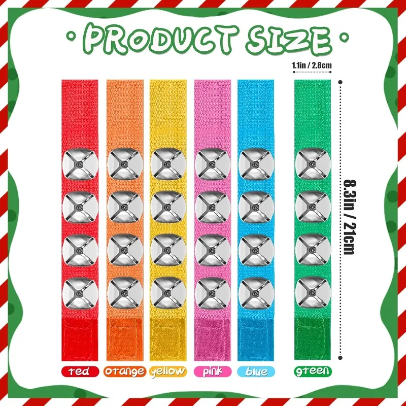 Christmas Wristband Ringtone, Percussion Instrument, Music Rhythm Toy, Adjustable Hand Bell Suitable Christmas Party Decoration