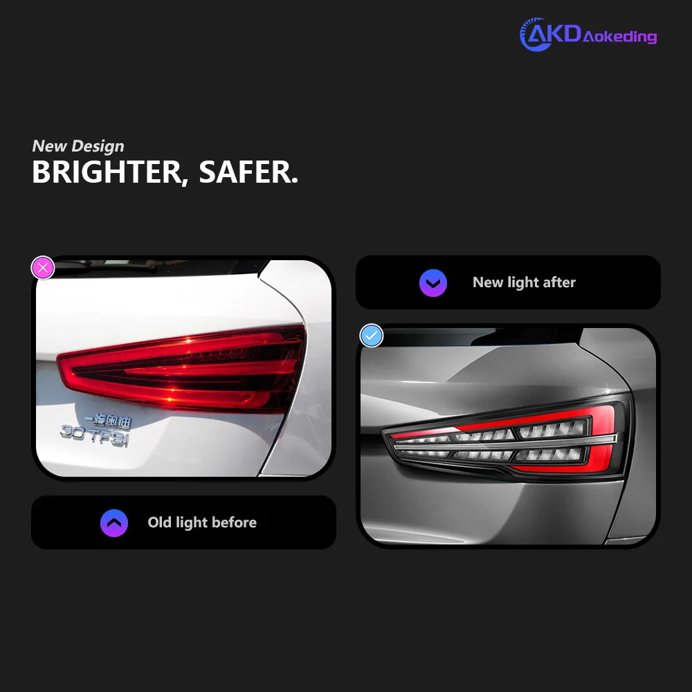 超美品　アウディQ3、RSQ3用LEDテールランプ Car Lights for Q3 2013-2018 RSQ3 LED Auto Taillight Assembly