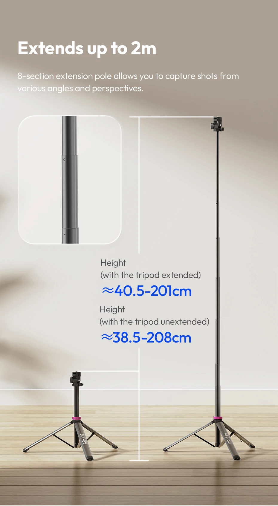 Quick-Release Light Stand Ground Tripod Stand for with Cold Shoe Mount Max Load