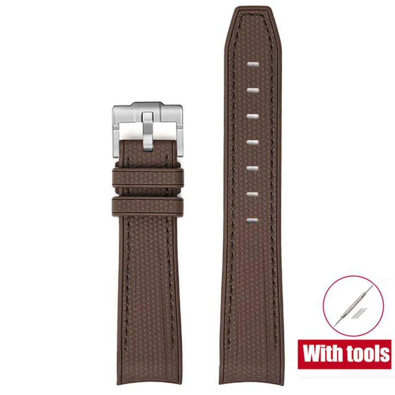 20mm Premium Diving Strap - Arc Curved End TPU Rubber Bracelet with Watch Band Tools
