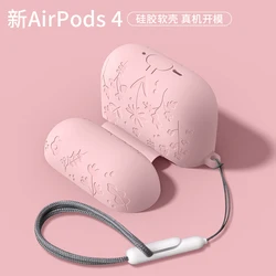 Floral Engraved Silicone Shockproof AirPods Case with Cleaner Kit and Keychain - AirpodsPro (J)