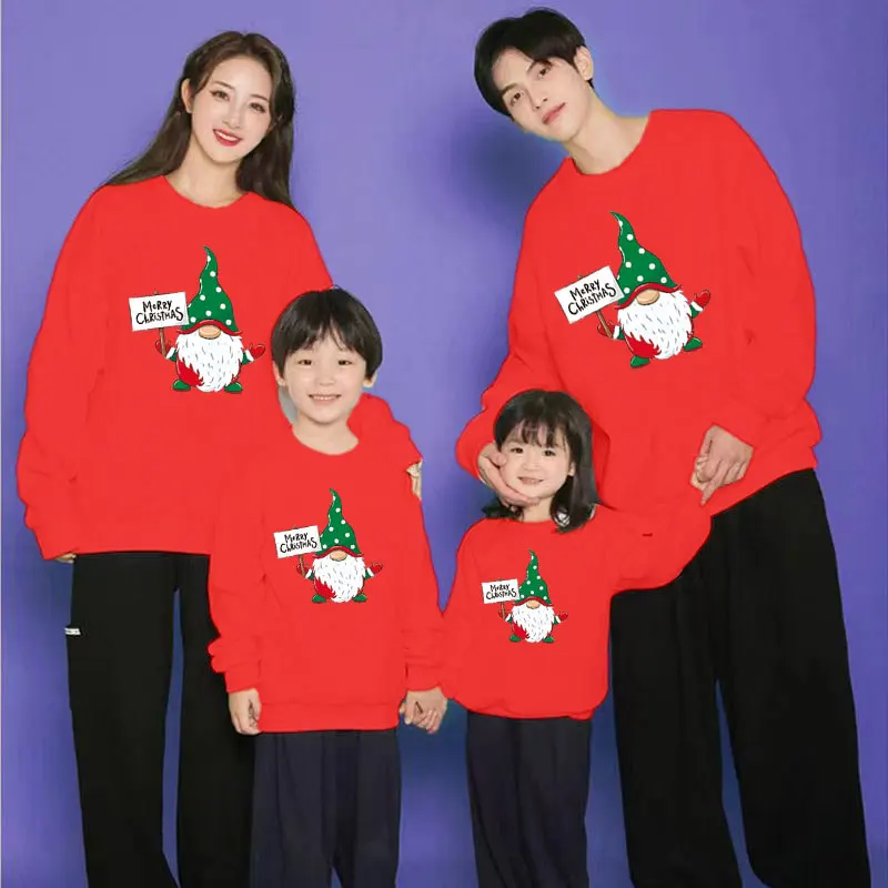 thumbnail image 4 of 2025 Camisetas navideñas para mamá e hija, sudaderas para papá e hijo, conjuntos familiares a juego de invierno, camisas estampadas de Papá Noel, suéteres casuales, 4 of 5