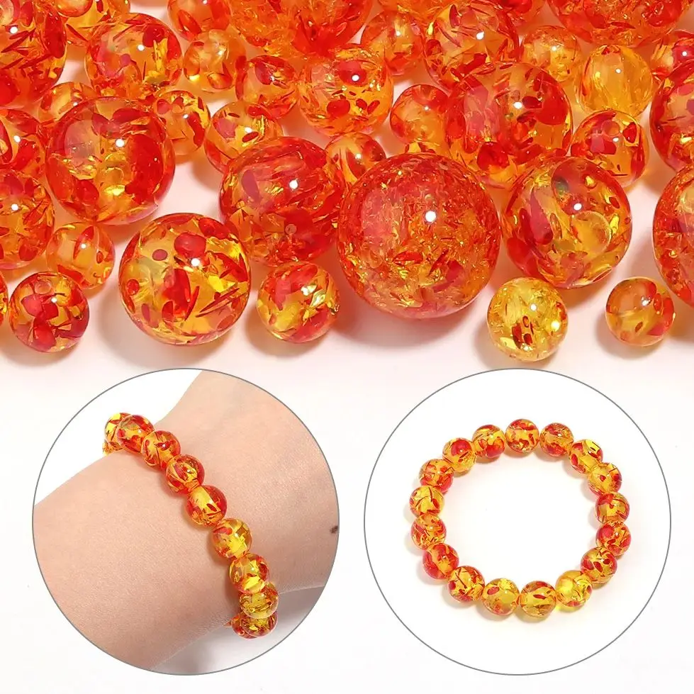 5-30 teile/los 8-20mm Imitation Bernstein Farbe Acryl Perlen Runde Lose Spacer Perlen für DIY Schmuck Machen armbänder Anhänger