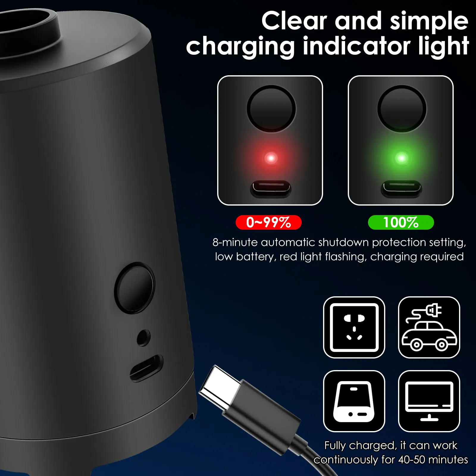 Portable Electric Air Pump Inflator for Outdoor Camping