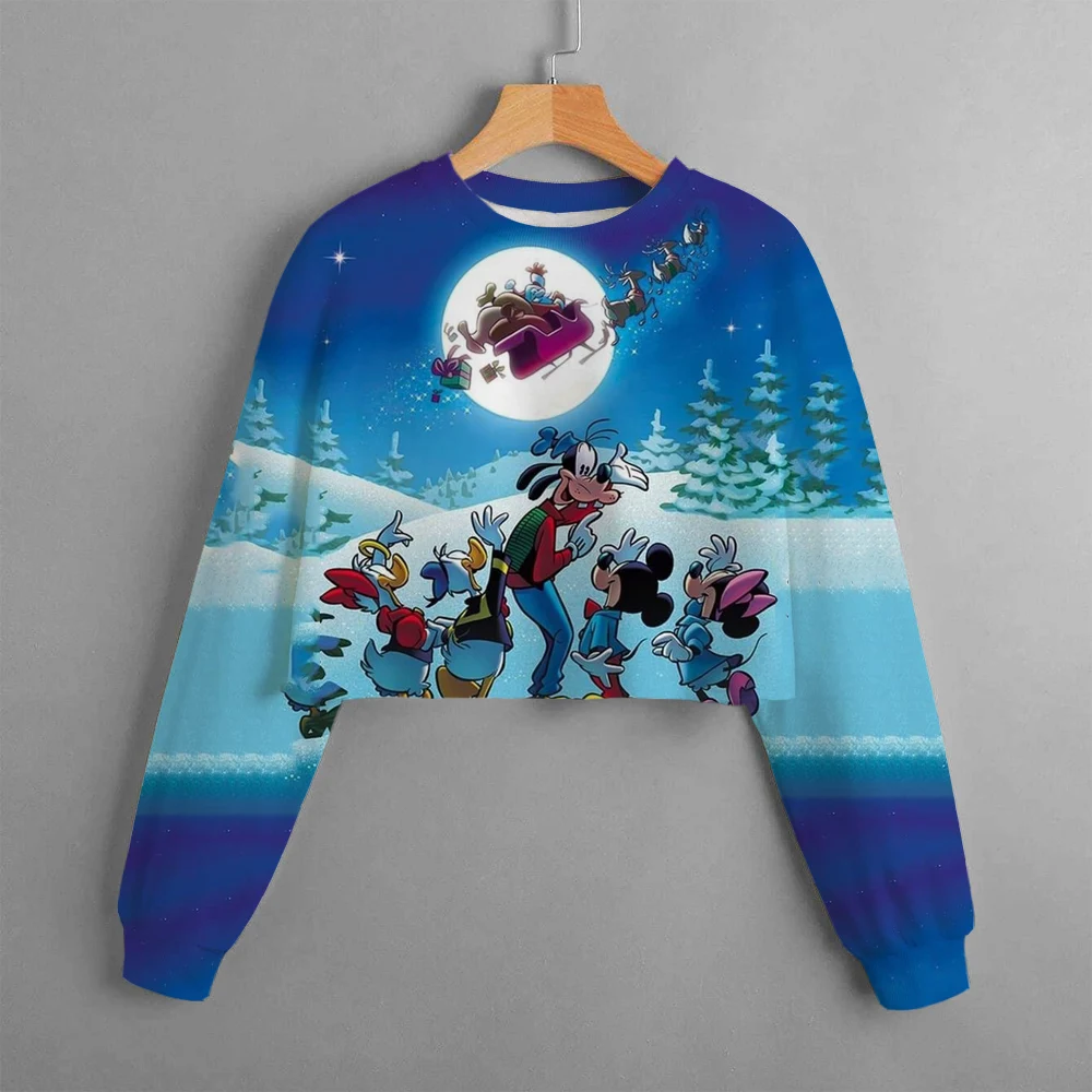 thumbnail image 1 of Suéter infantil de moda clásica de Disney Suéter infantil de primavera para niña Top con estampado de Mickey Mouse Feliz Navidad, 1 of 5