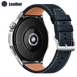 Luxurious Soft Leather and Silicone Watch Strap - 22mm Premium Watchband Bracelet for 22mm (Blue)