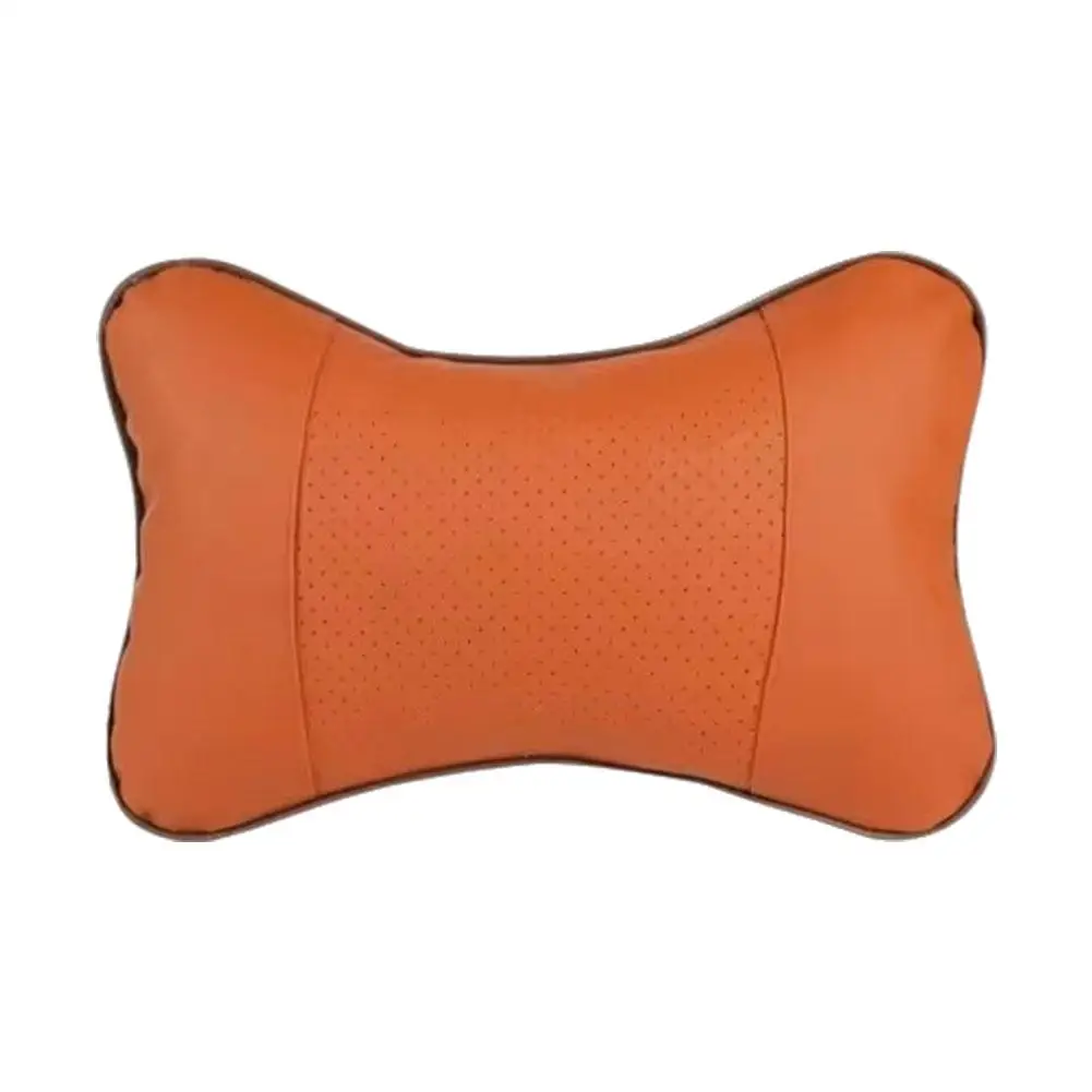 1pc Car Neck Pillows Both Side Pu Leather 1pcs Pack Headrest For Head Pain Relief Filled Fiber Universal Car Pillow K6U6
