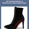 Winter Closed Toe Latin Dance Sandals For Woman Soft Sole Ballroom Latino Dance Boots For Girls High Heel Bachata Salsa Shoes 3