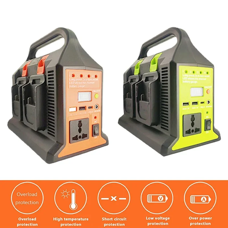 

300 Вт портативный источник питания инвертор для Makita/Dewalt/Milwaukee/Bosch 18 В литиевая батарея до 110 В/220 В 4-канальная электростанция
