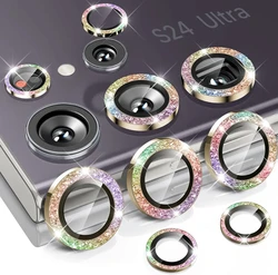 Diamond Glitter Lens Glass: HD Clear Camera Protector with Metal Ring Lens Film - Galaxy S26Ultra (Rainbow)