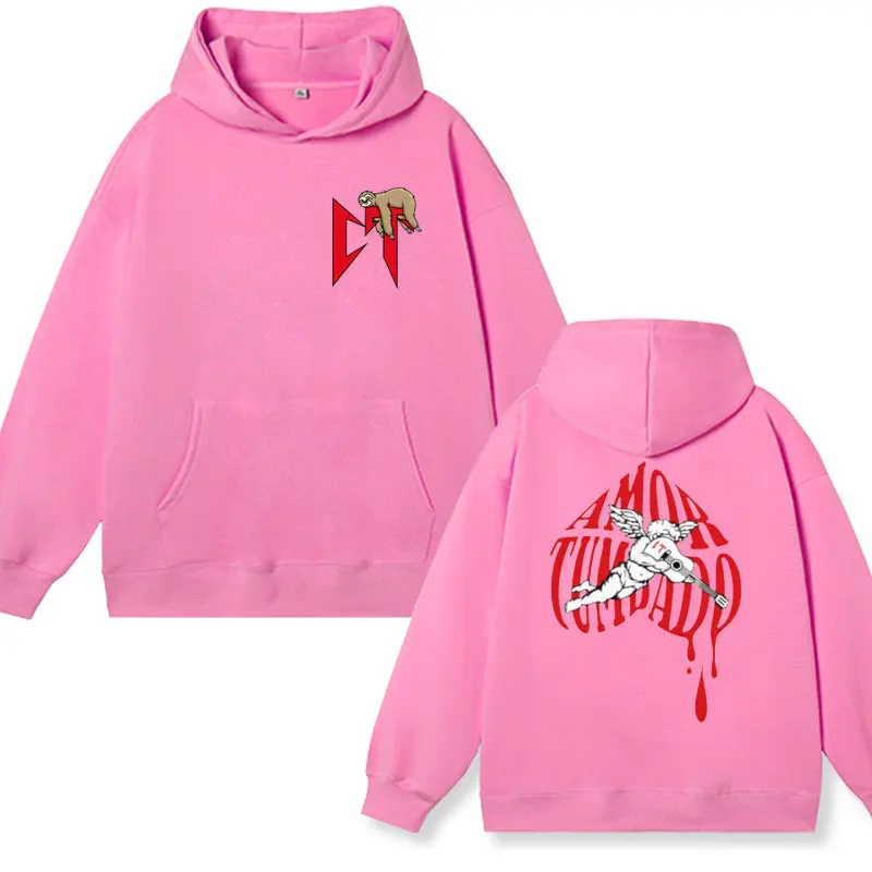 Singer Natanael Cano Amor Tumbado Sloth Print Hoodie Men Women's Fashion Pullover Sweatshirts Oversized Streetwear Hoodies Male