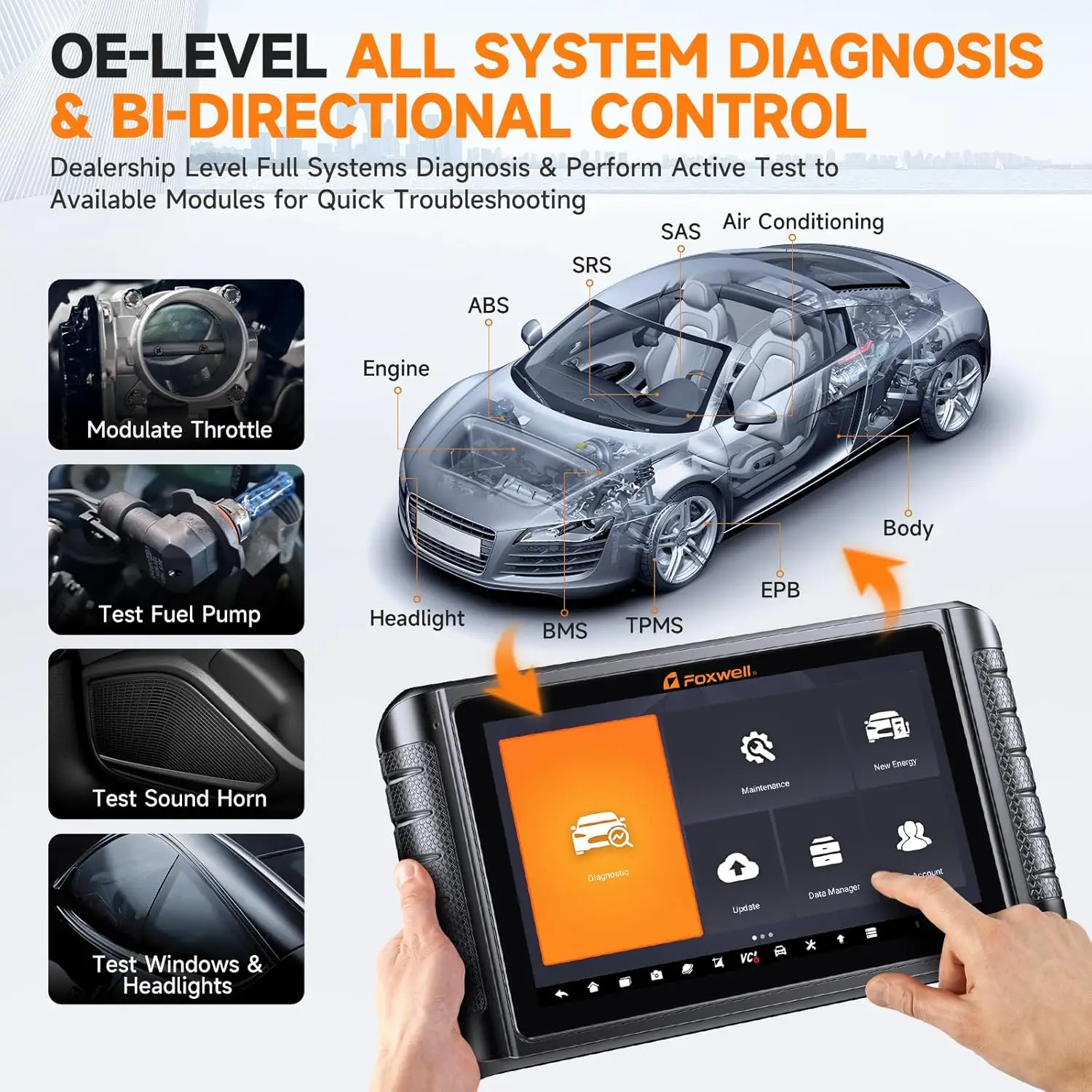 أداة تشخيص السيارات FOXWELL NT1009 أداة مسح ثنائية الاتجاه لجميع النظام وحدة التحكم الإلكترونية ترميز CANFD DOIP 36 + إعادة تعيين ماسح ضوئي Obd2 للسيارة