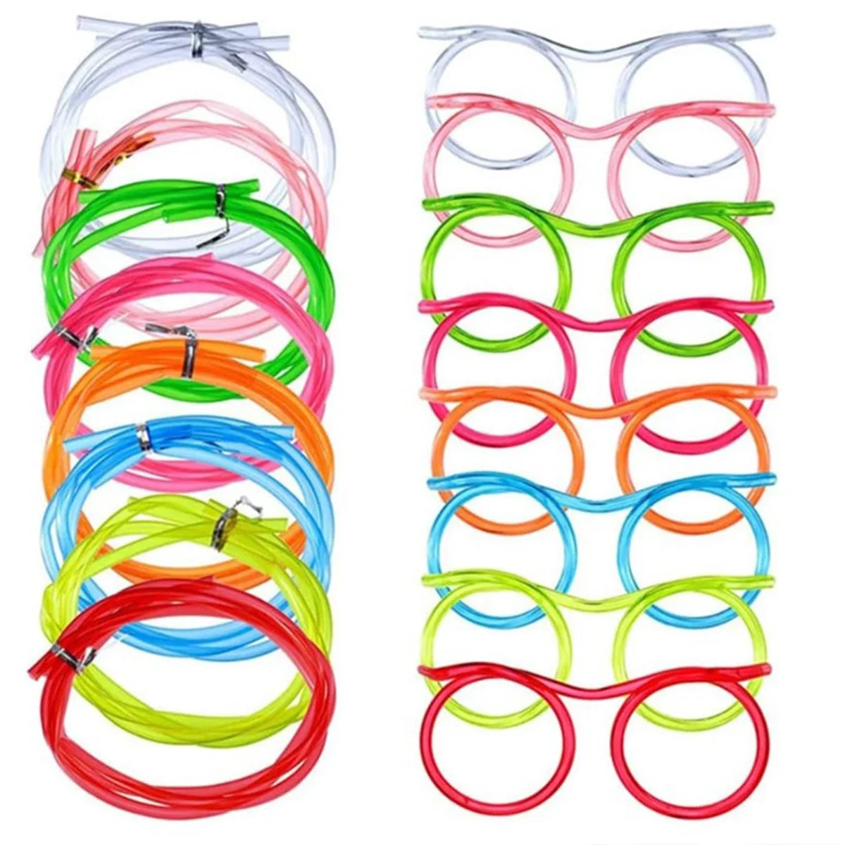 Traw Glasses Funny Soft Flexible Drinking Straws Kids Party Supplies