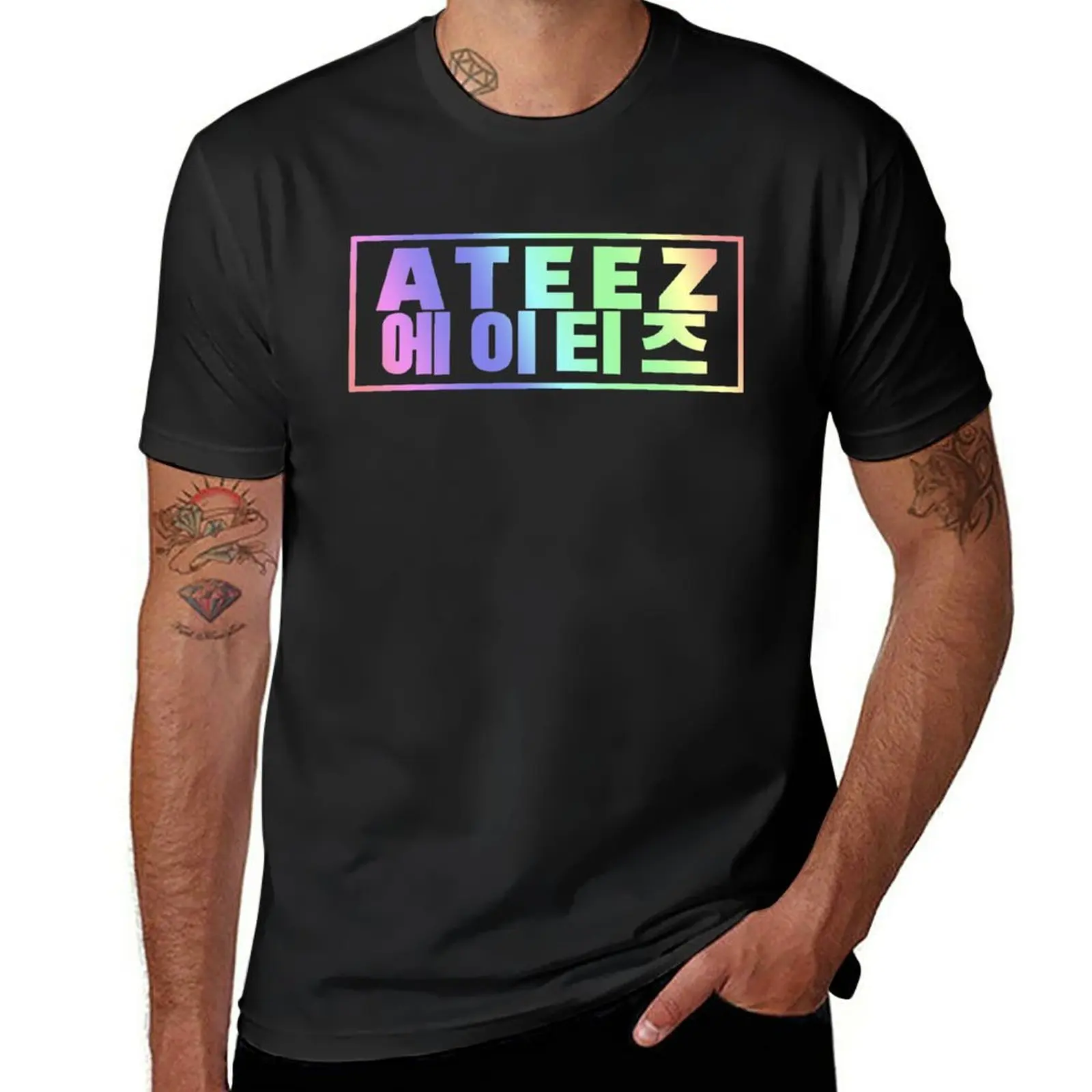 

New ATEEZ KPOP T-Shirt cute tops tees quick drying t-shirt t shirt man Men's cotton t-shirt