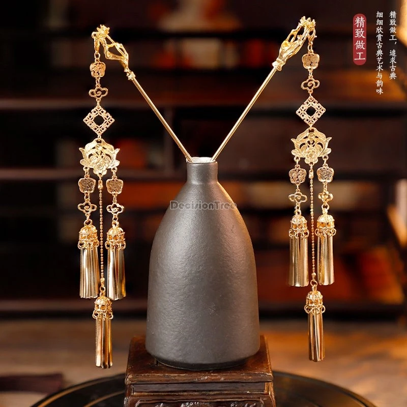 Chinese Ancient Style Headwear Headpiece Long Tassel Hairpin Ming Hairpin Hanfu Accessories