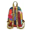 Women's Backpack Soft Genuine Sheepskin Leather Girls Patchwork Portable Colorful Street Travel Bags 3