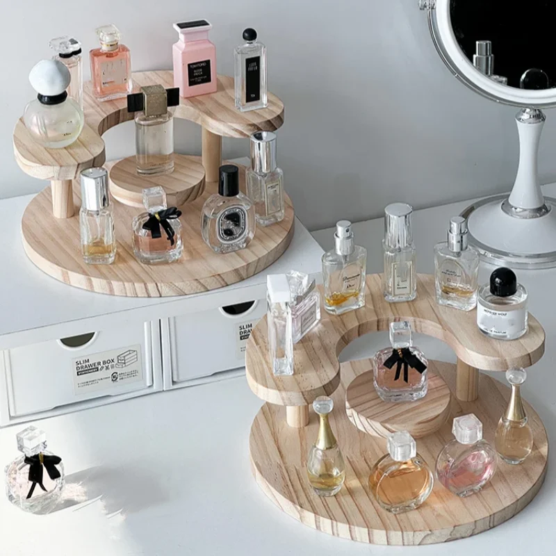 3 Tier Display Riser Stand Wooden Shelf for Perfume Organizer Perfume ...