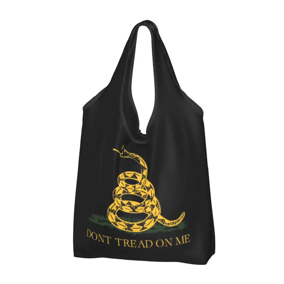 

Libertarian Gadsdens Flag Groceries Tote Shopping Bags Women Fashion Dont Tread On Me Shoulder Shopper Bags Big Capacity Handbag