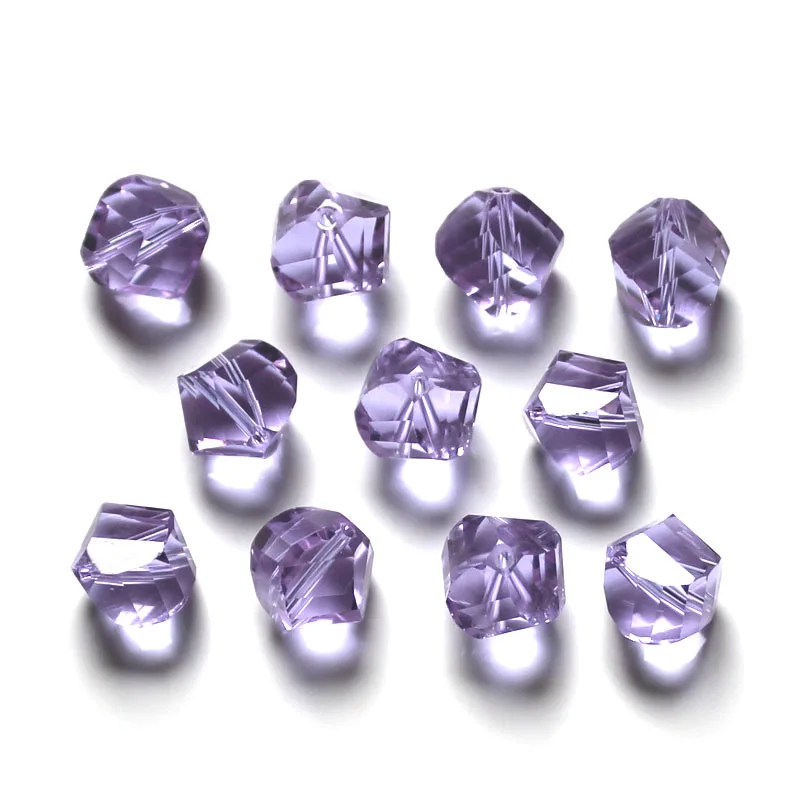 

StreBelle 100pcs 6mm Twist Irregular Shape Austria Faceted Crystal Glass Loose Spacer Round DIY Beads for Jewelry Making