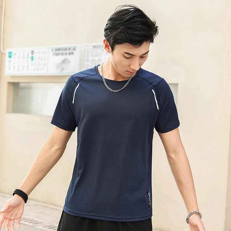 

Mens Gym Sports T-shirt Fashion Classic Breathable Sweat-absorbing Quick-dry Fitness Advanced Outdoor Short Sleeve Super Stretch