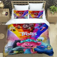 Cartoon Trolls printed Bedding Sets exquisite bed supplies set duvet cover bed comforter set bedding set luxury birthday gift 2