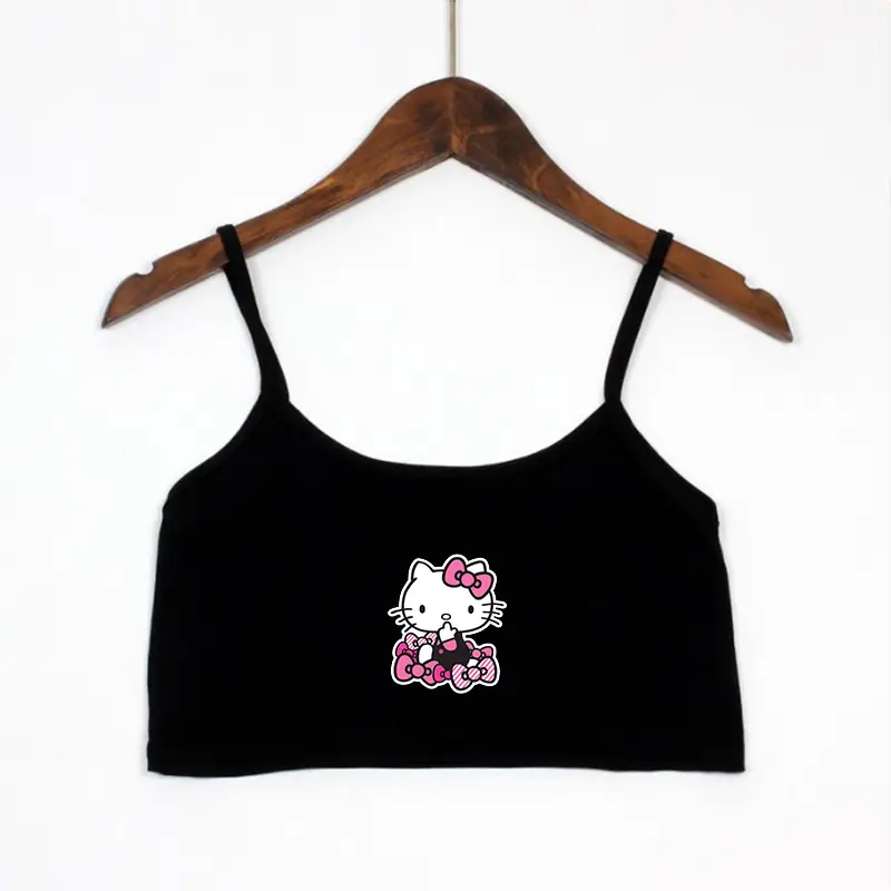 Débardeur Hello Kitty Sanrio - Blanc-jaune, Taille S 6/6X, 100% Coton