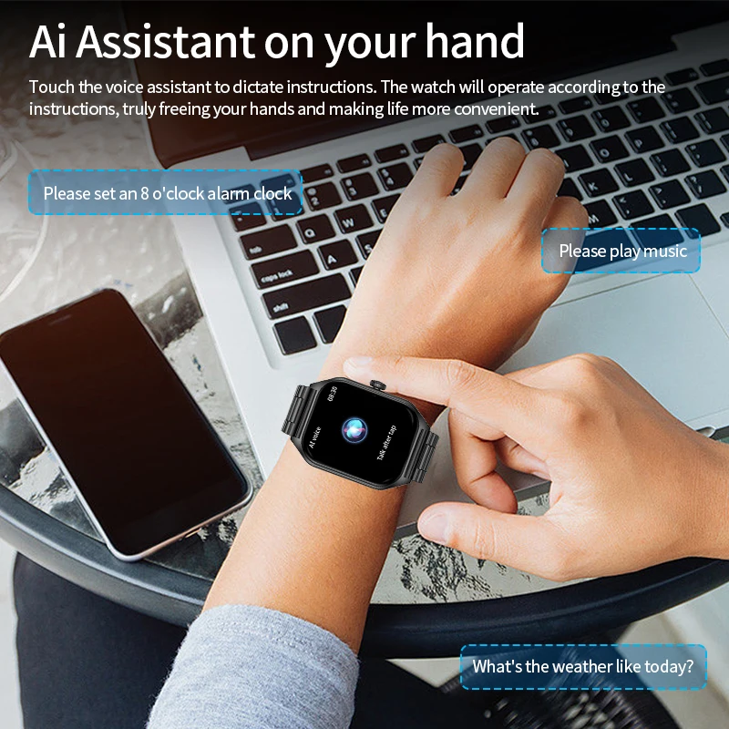 LIGE  ȭ Ʈ ġ  ð   ̾  ڵ  ͸ ð AI   H40 Smartwatch