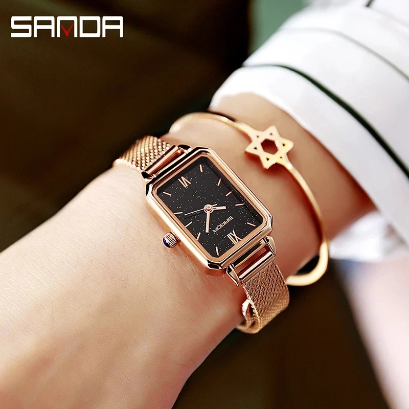 Japan Movement Drop Shipping Women Rose Gold Simple Fashion Casual Brand Wristwatch Luxury Lady Square Watches Relogio Feminino