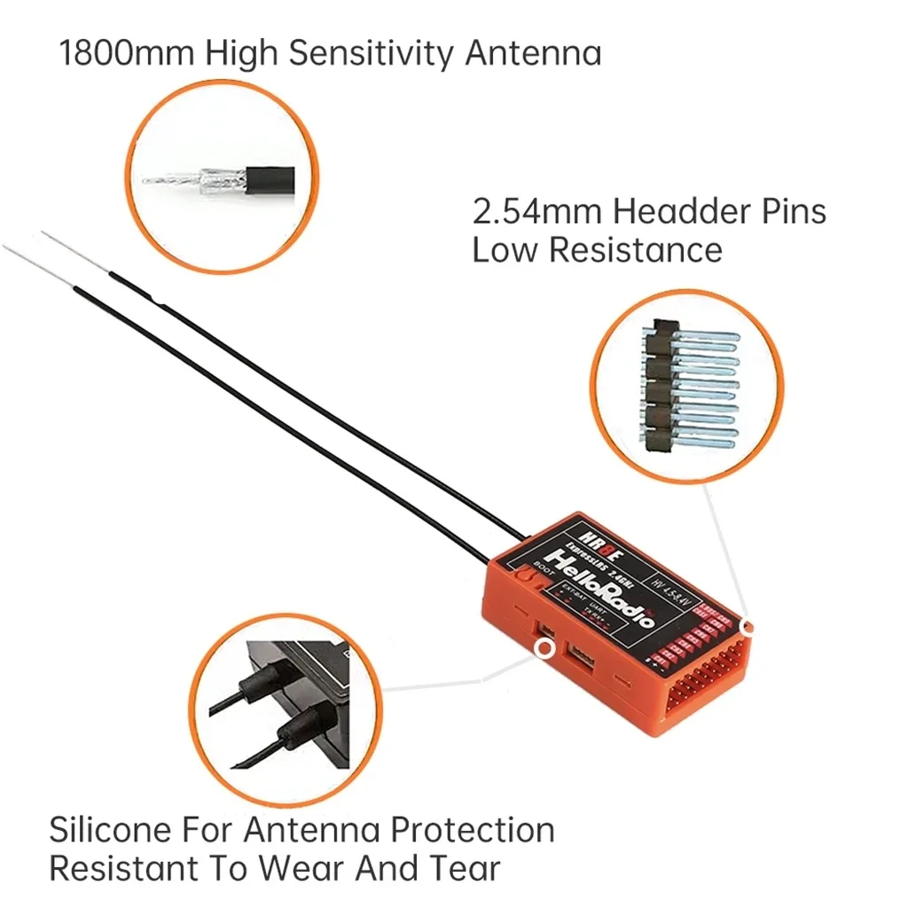 Récepteur PWM ELRS 2.4GHz HR8E 9CH ExpressLRS 3.3.0