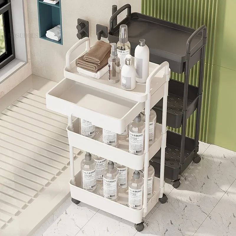 Simple IronTrolley for Beauty Salon Auxiliary Cart with Wheels Pulley Armrests Movable Simple Creative Hand Cart for Barber Shop