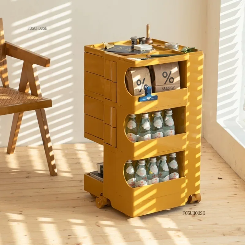 Night Stand Rotary Storage Plastic Creative Bedside Tables for Bedroom Furniture Nordic Mobile Bed Side Table with Drawer d