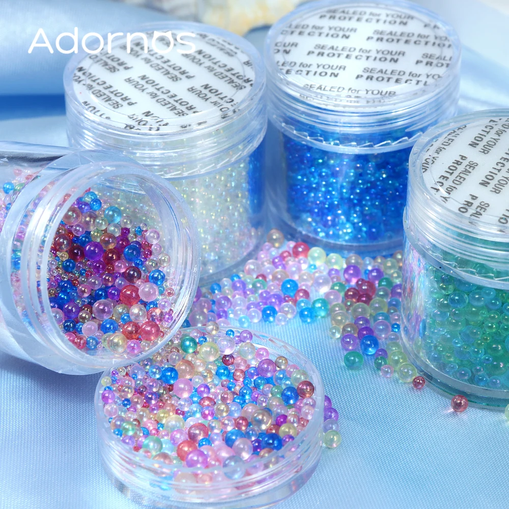 

4Pcs Colorful Mixed Water Bubble Beads Epoxy Resin Filler Mini Glass No Hole Bead DIY Crafts Jewelry Making Accessories Nail Art