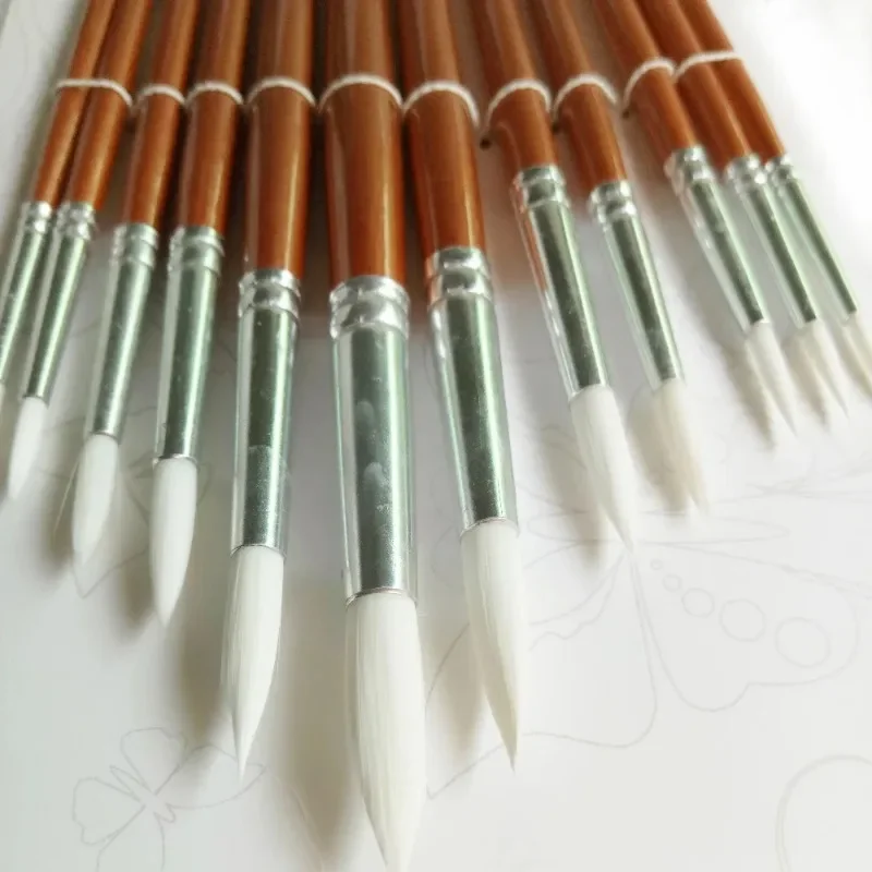 FTVOGUE 12-teiliges Malpinsel Set – Verschiedene Größen, Nylonhaar, Für Aquarell, Acryl & Öl, Mit Holzgriff