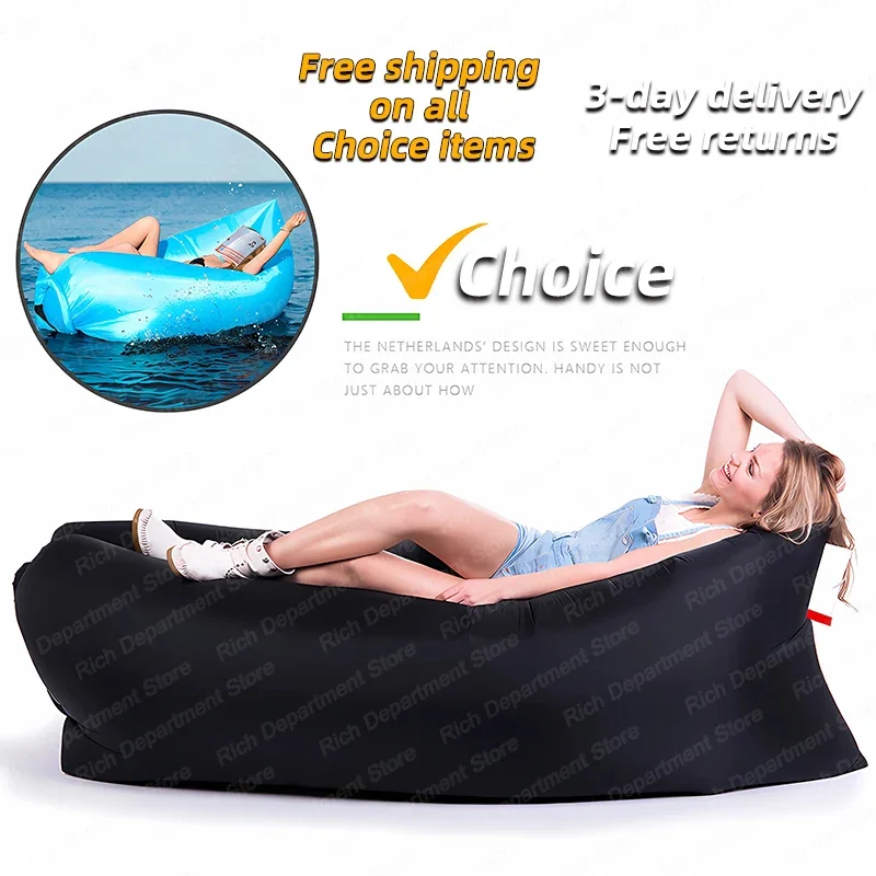 New Hot Outdoor Tik Yin Network Red Air Lazy Inflatable Sofa Bag Portable Camping Sofa Mattress Music Festival Concert Recliner