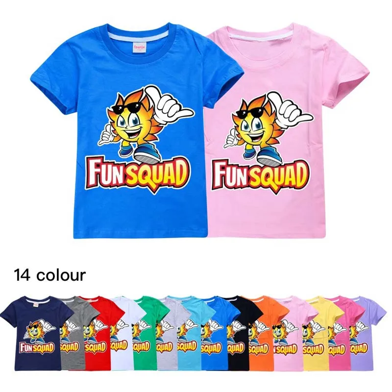 SummerKidsClothesFunSquadGamingBoysGirlsAnimeTShirtPrint