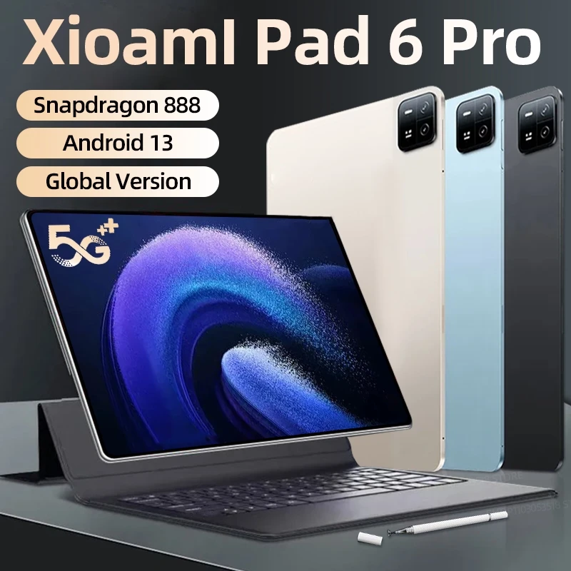 2024 оригинальные планшетов Android Pad 6 Pro, Snapdragon 888, ОЗУ 16 ГБ + ПЗУ 1 ТБ, телефон с двумя SIM-картами, 10000 мАч, HD, 4K, MiTab