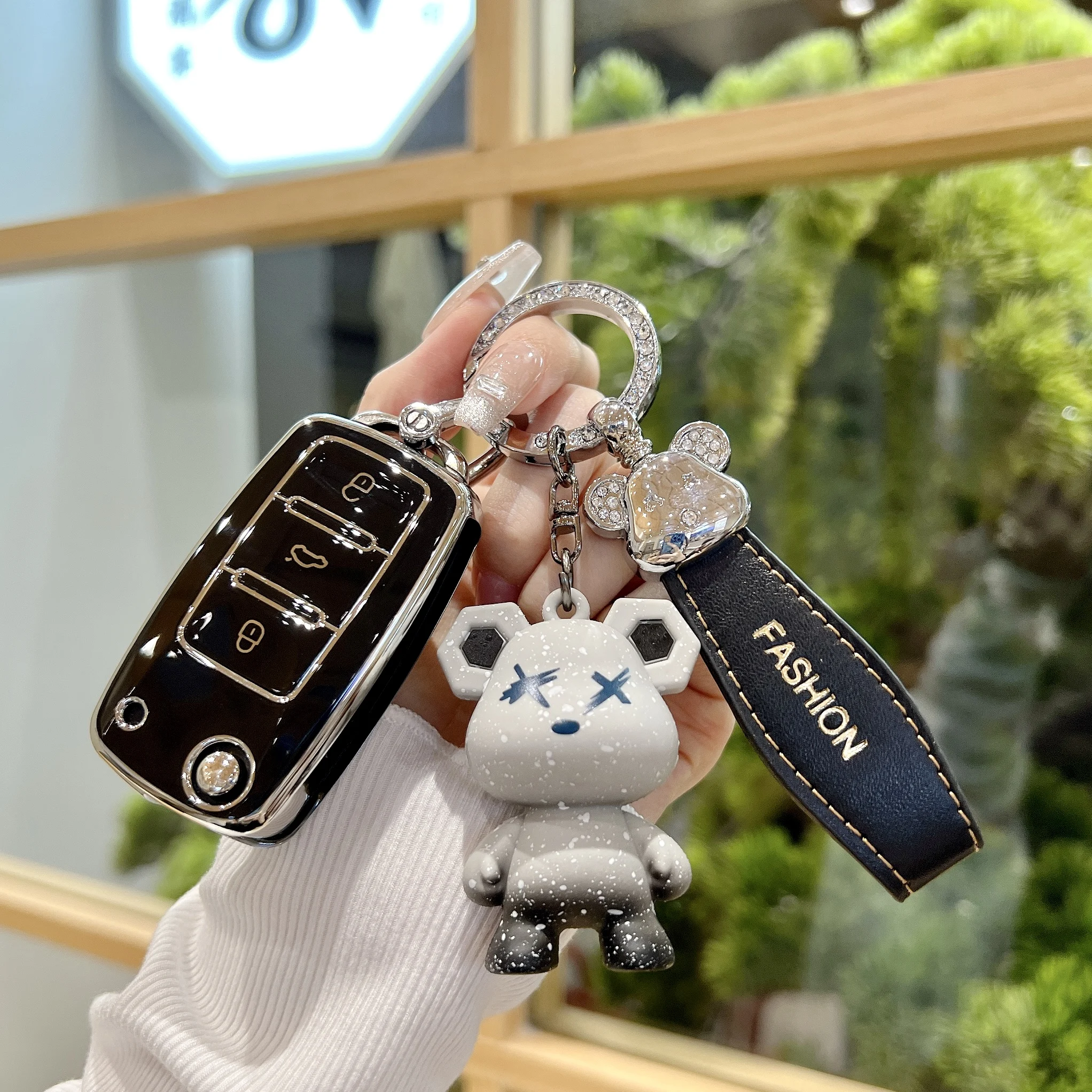 TPU 자동차 키 케이스 커버 키체인, VW 폭스바겐 스코다 옥타비아 키 커버, 시트 레온 골프 자동차 폭스바겐 파사트 티구안 키 케이스