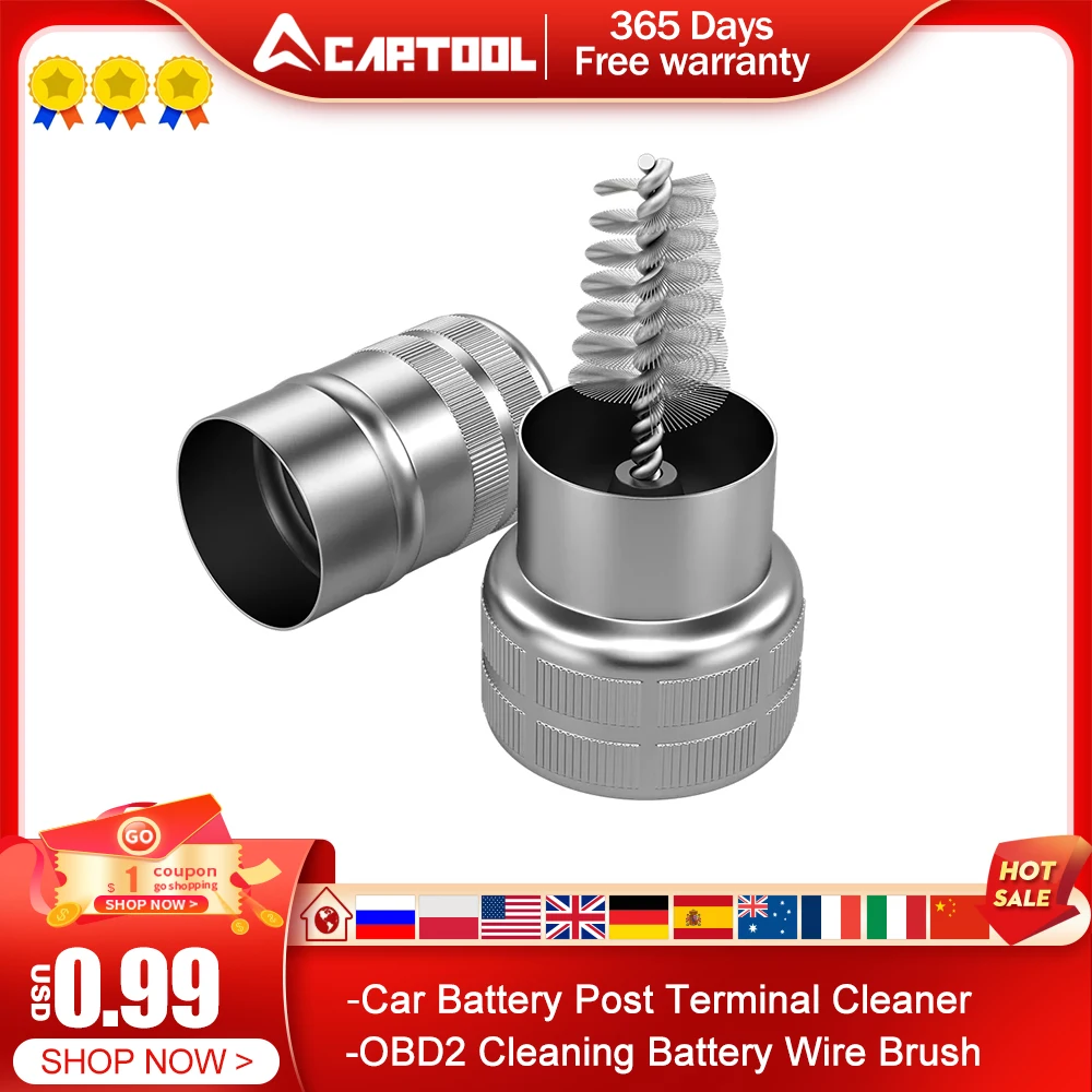 Car Wash Cleaning Battery Wire Brush Car Battery Post Terminal Cleaner Dirt Corrosion Brush Hand