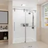Shower Door 56-60" W x 76" H Frameless Shower Door,Glass Shower Door w/Seal Strip Parts and Handle,Stainless Steel Hardware 1