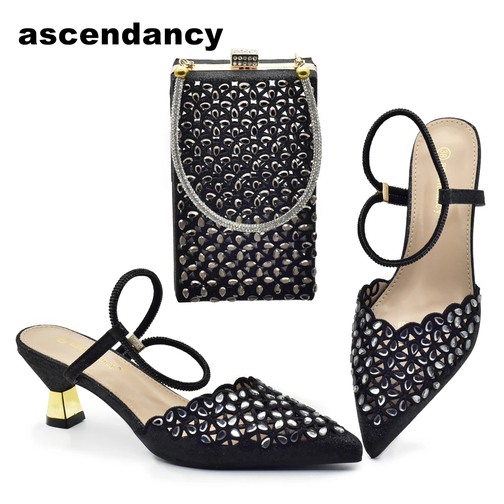 

New Arrival Italian Shoes and Bags Set Envio Gratis Matching Shoes and Bags Set In Heels Shoe and Matching Bag for Nigeria Party