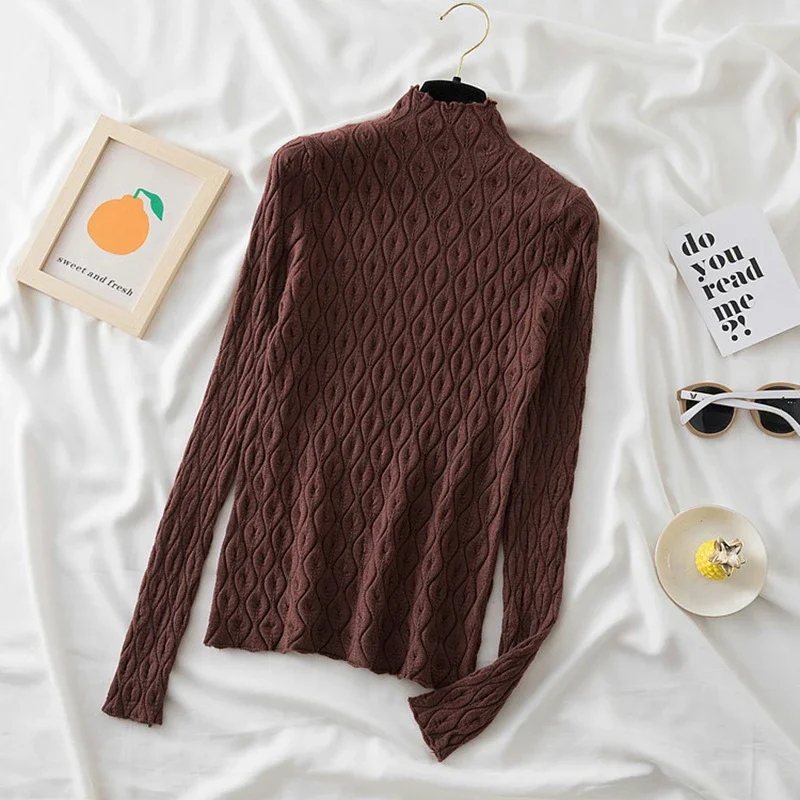 New Faux Cashmere Turtleneck Women Sweaters Autumn Winter Warm Pullover Slim Tops Knitted Sweater Jumper Soft Pull Female