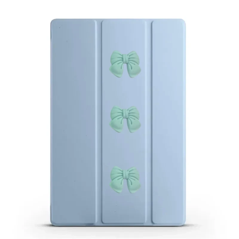 DIY Bow Trifold Stand TPU Soft Back Tablet Case - 8.3 Inch, 2024 Edition
