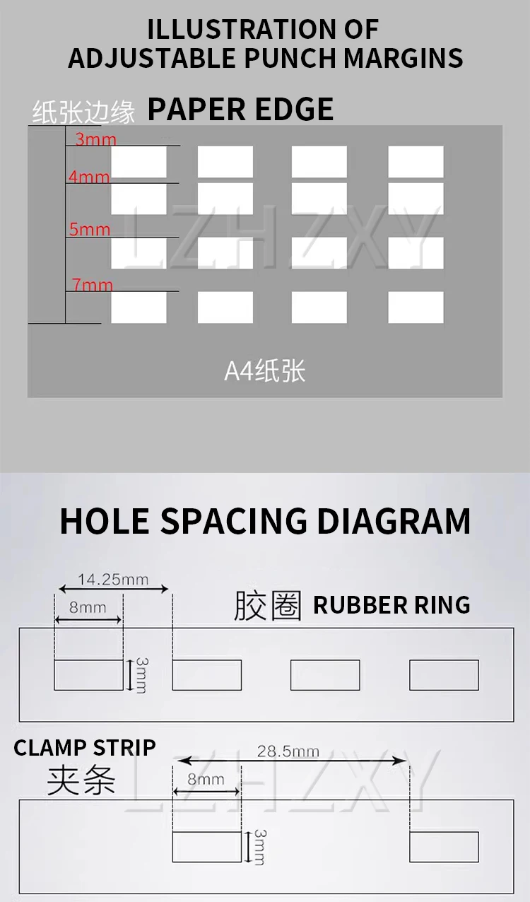 Description Picture 5 of itemU-ST20 Iron and rubber ring comb binding machine Double line calendar Contract and tender document punching binding machine 3 in