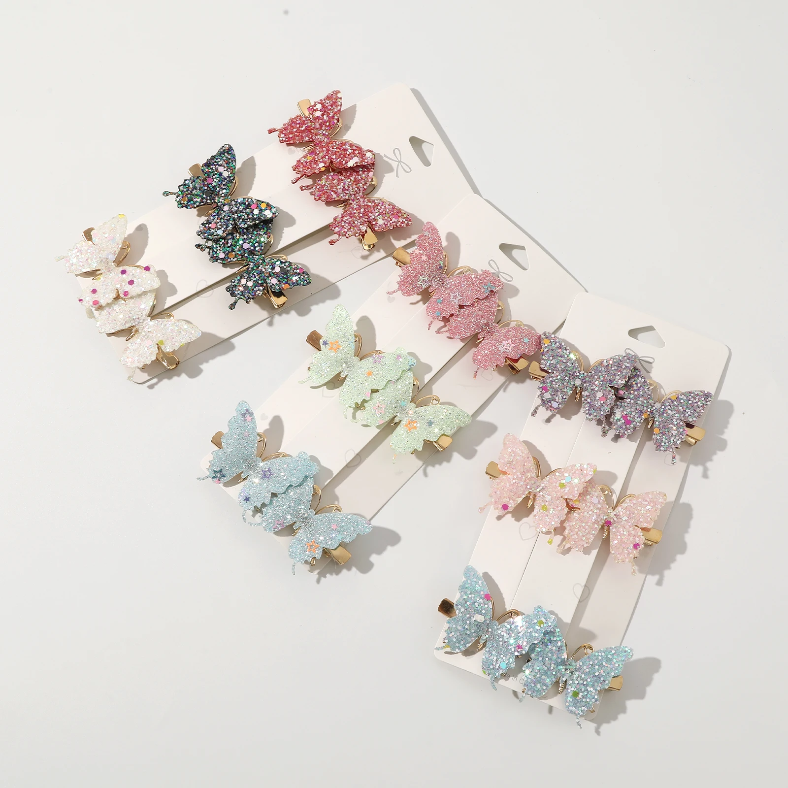 1 Set Shiny Butterfly Duckbill Hair Clips Sweet Exquisite Girls Hairpin Women Cute Headdress Holiday Party Barrettes Hairgrips