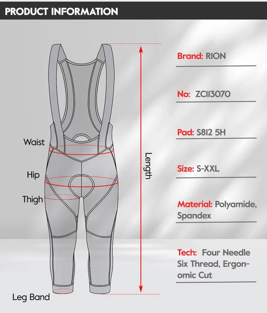 Salopette Ciclismo Uomo - Pantaloni 3/4 Imbottiti Con Bretelle - Tricot Termico Per Inverno - Foto 6