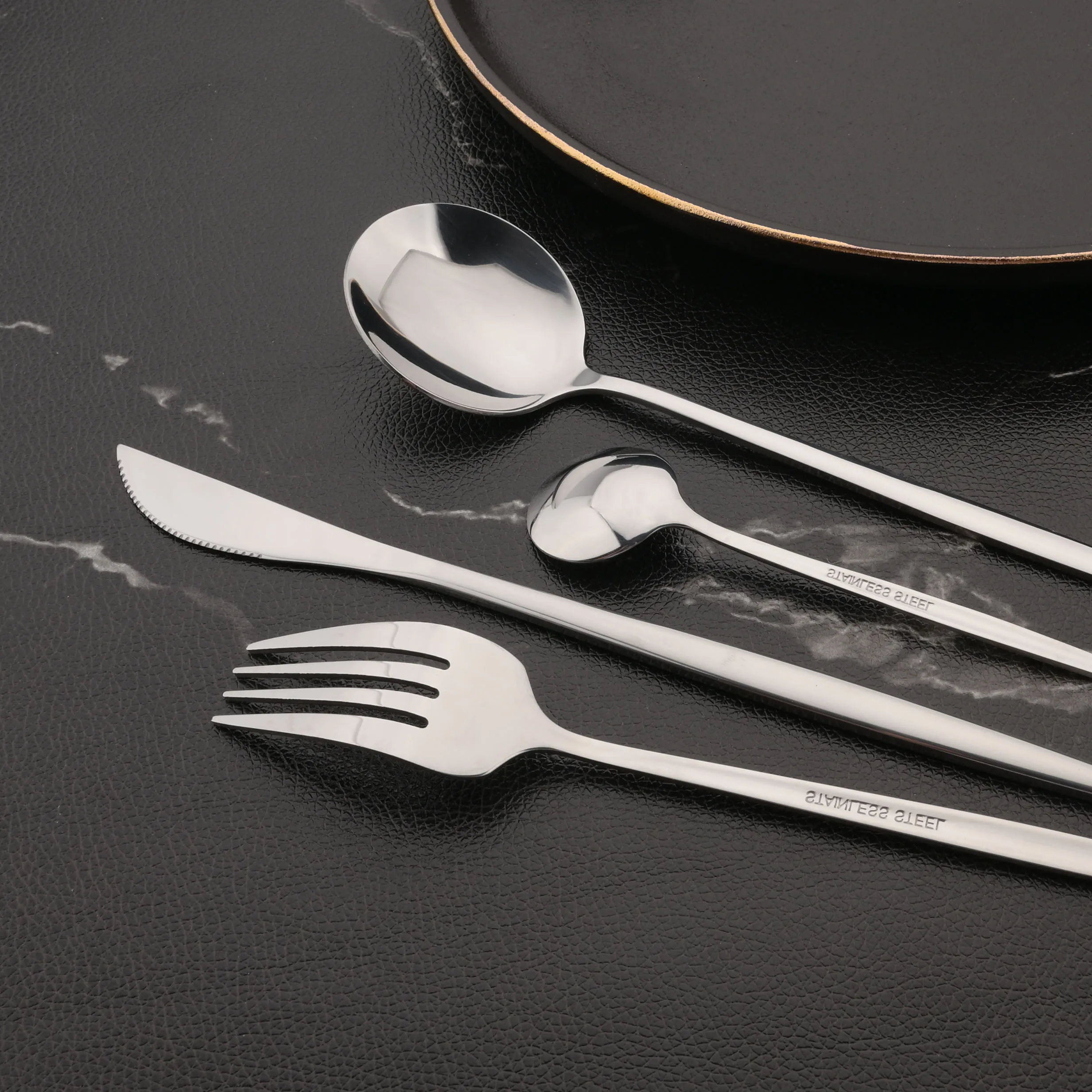 Mirror Stainless Steel Dinner Fork Set 6Pcs Cutlery Gold Silverware Kitchen Flatware Western Dinnerware Restaurant Table Forks