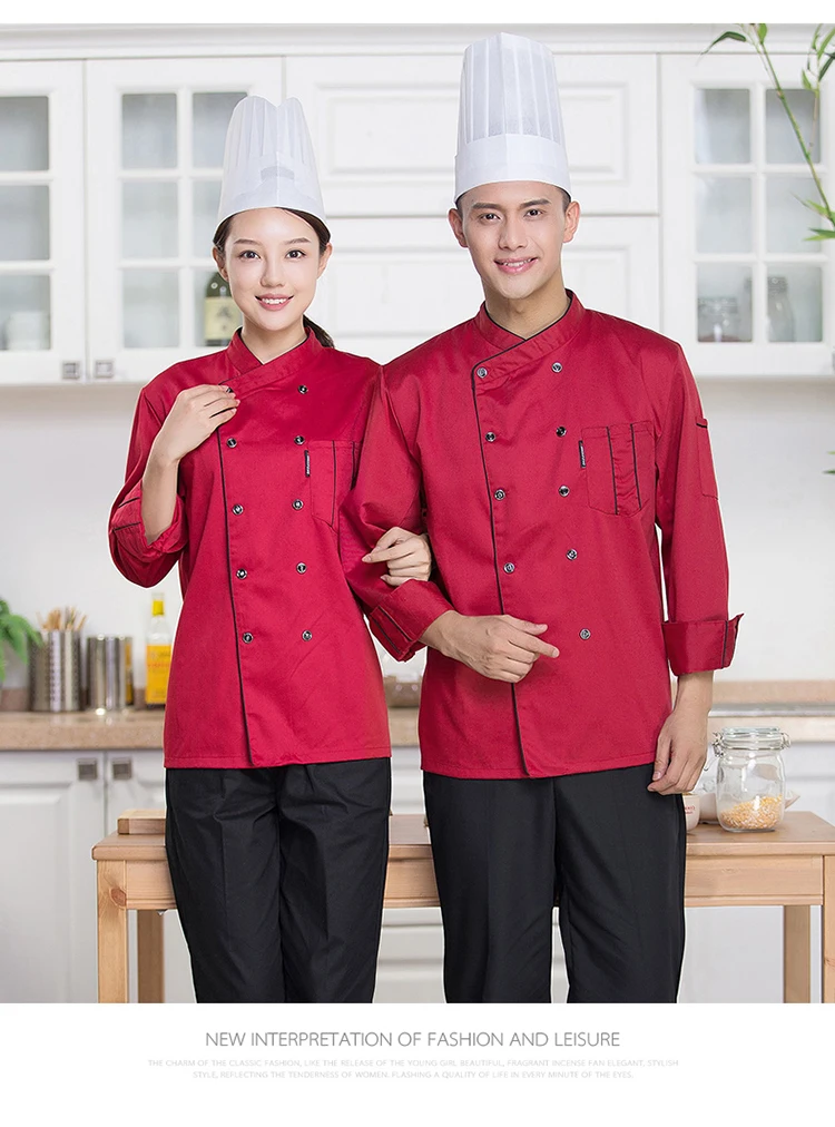 New Chef's Uniform Long Sleeve Hotel Restaurant Chefs Clothes Kitchen  Bakers Jacket Tooling Pastry Chef Jacket Plus Size B-5592 - AliExpress