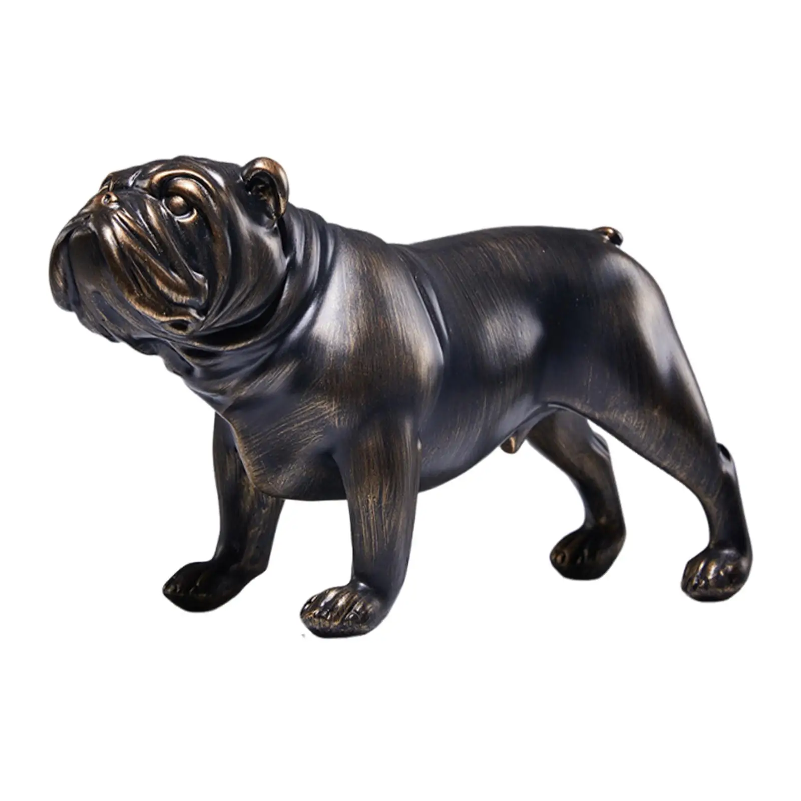 Bulldog Statue Decorative Figurine Art Crafts Collectible, Tabletop Ornament, Animal Sculpture for Bookshelf Shelf Home Decor